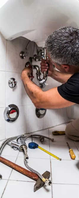 Bathroom renovation demolition and plumbing inspection